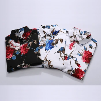 2020 Letné Nový Butik Fashion Tlač Mens Príležitostných-Krátke rukávy Košele Kvetinový Oblečenie Trend Mužov Kvet Košele Veľkosť S-7XL