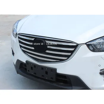 Pre Mazda CX-5 CX5 2012 2013 2016 Auto Ochrana Tela Detektor ABS Chrome Výbava Prednej Mriežky Do Grilovacia Mriežka Panel 9pcs