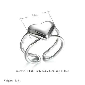Kinel 2020 Nové Osobnosti Strieborný Prsteň Kórea Jemné Šperky Vyrábané Ručne Otvoriť 925 Sterling Silver Ring Pre Ženy Fashion Party Darček
