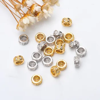 18 k zlatom Zlato/Striebro/Rose Gold Color Dištančné Korálky Voľné Loptu pre Šarm, Náramky, Šperky, Takže DIY príslušenstvo materiál