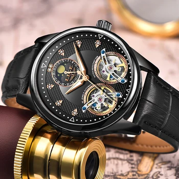 2020 LIGE Nové automatické muži mechanické hodinky Tourbillon Šport Hodiny módneho priemyslu pánske hodinky reloj Automatico de hombre
