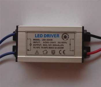 10pcs Nepremokavé 2-3x3W led driver 3*3W 9W 6W 650mA LED Driver stropné Osvetlenie Transformátory