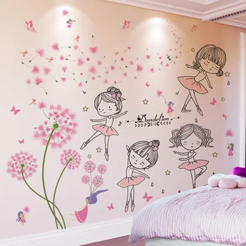 [shijuekongjian] Víla Dievča Samolepky na Stenu DIY Kvety, Rastliny Stenu pre Dom detská Izba Detská Spálňa, Kuchyňa Dekorácie