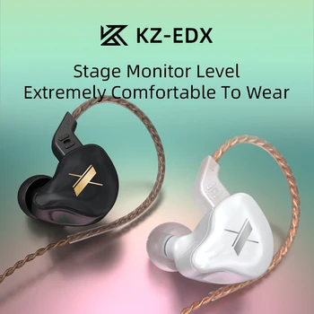 KZ EDX 1DD Dynamické Slúchadlá HIFI Basy Slúchadlá In Ear Monitor Slúchadlá Šport potlačenie Šumu Krištáľovo Headset KZ ZST X ED9 ED12