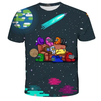 Medzi Nami Cool 3D T Shirt Letné Módne Krátky Rukáv O-Neck Tee Topy Deti Hra Harajuku T-Shirts Deti Chlapčenské Odevy