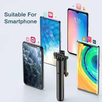 Bezdrôtový Bluetooth Selfie Stick s Led Krúžkom Ľahký Skladací Stojan Monopod Pre iPhone Xiao Huawei Samsung Android Live Statív