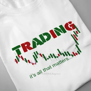 Pánske O-krku Podiel Obchodovania na Burze Tee Tričko Investície, Forex Akciovom trhu Sviečkový graf Harajuku T tričko