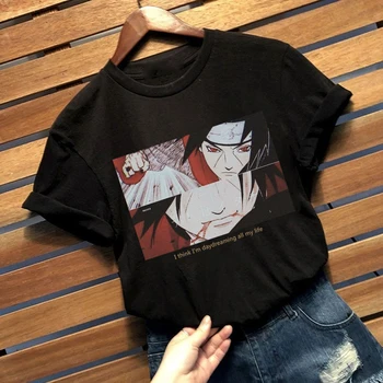 Harajuku Grafické Tričko Ženy Naruto Anime T-shirt Itachi Tričko Grafický Hornej Tee Žena
