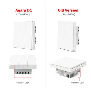 Aqara vypínač D1 Zigbee Smart Wireless Tlačidlo Svetlo Diaľkové Ovládanie Nulovú Líniu Požiaru Drôt WiFi Prepína Č Neutrálny Pre MI Homekit