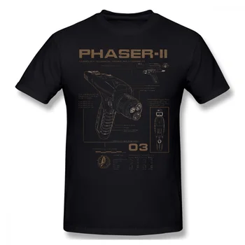 Objav Phaser-II Schéma Plagát Homme T-Shirt Star Trek Vedy FictionTV Série Tees Čistej Bavlny Príliš Krátky Rukáv