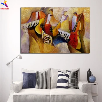 Hudba Obrázok Veľké Ručne maľované Moderné Abstraktné olejomaľba na Plátne pre Steny v Obývacej Izbe Umenie Domáce Dekorácie Darček SL094