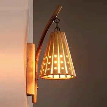 Americký Loft Bambusu Stenu Sconce Vintage Nástenné svietidlo Pre Domova Starožitné Priemyselné LED Nástenné Svietidlo Interiérové Svietidlo Osvetlenie