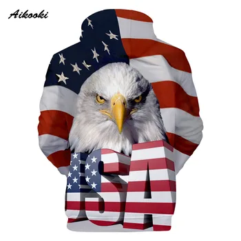 Móda Vlajku USA 3D Hoodies Mikina Muži/Ženy s Kapucňou 3D Tlač Eagle Jar Zimné Hoody Tenká Bavlna Polluver Topy Amerike Pop