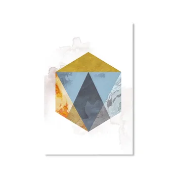Abstrakt Trojuholník Šesťuholník Geometrie Mozaiky Zmes Plátne Obrazy Plagát A Tlač Dekoratívne Nástenné Art Obrázky Obývacia Izba
