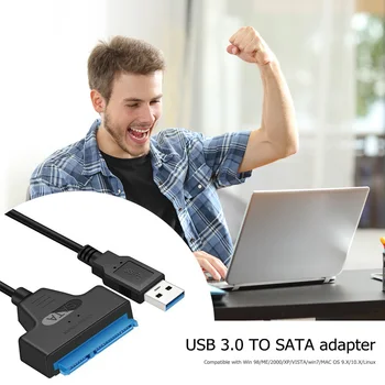 5Gbps USB 3.0 na SATA Kábel pre 2.5 palcový HDD SSD Pevný Disk Externý Napájací Kábel Pevný Disk Kábel Adaptéra Zapojte Adaptér