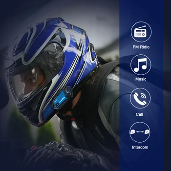 Fodsports M1-S Plus Prilba Komunikačný Headset Motocykel Bluetooth Intercom 8 Rider 2000 M palubného telefónu FM hudby zdieľania