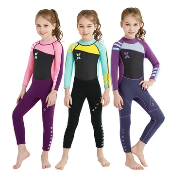 2,5 MM neoprénové Oblek dievčatá potápačský oblek hrubé za Studena dôkaz Slnko-dôkaz neoprén jeden-dielna sada deti, Surfovanie, šnorchlovanie plavky