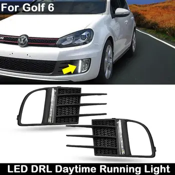 2 ks Na VW Golf VI je GLAXAY 2009-2012 Auto Vpredu Vysoký Jas denného Svetla Sprievodca LED DRL Denné Beží Svetlo