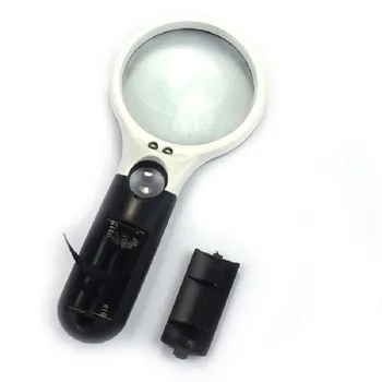 3X 45X Prenosné Svetelné Lupa Mikroskop lupu Pomoci Čítanie Pre Seniorov Loupe Šperky Repair Tool S 3 LED