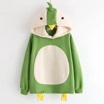 Jesenné a zimné dámske ležérne acetát hoodie tvorivé karikatúra roztomilý tučniak bavlna rukáv tričko tričko fashion mikina F04*