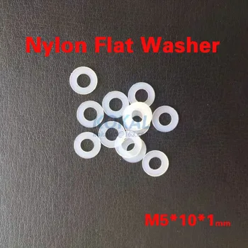 [5*10*1] hot predaj 500pcs/veľa vnútorné M5 5mm série ploché nylon biela PA66 podložka plochá obyčajný tesnenie krúžok plastové waher 5*10*1MM
