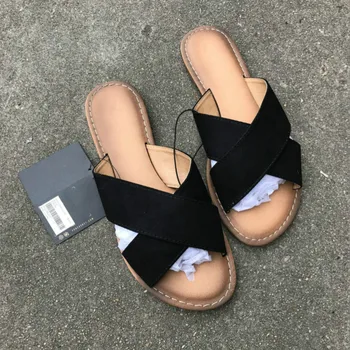 2020 Ženy Letné Prímorské Sandále Non-slip Papuče Vintage Roman Plus Veľkosť Vonkajšie Pláže Topánky Jednoduchý Kríž Kŕdeľ Žien Listov
