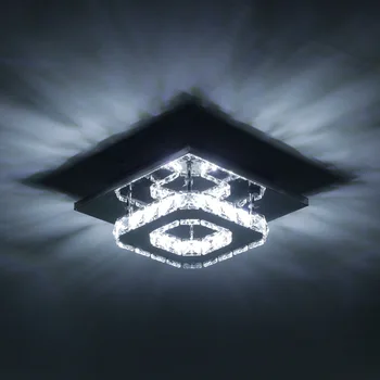 12W Námestie LED Stropné svietidlo Krištáľové Lustre Moderné Stropné Svetlá Obývacia Izba Led Lampa Krytý Domov Spálňa Kúpeľňa študovňa