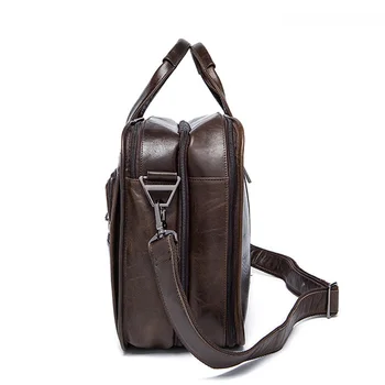 NOVÉ Originálne Kožené Biznis kufrík, Notebook tašky kabelky Vintage Veľkú kapacitu Prírodné kožené Cestovná taška mäkkej kože, kabelky