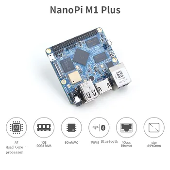 NanoPi M1 Plus Allwinner H3 Quad-core Cortex-A7 Demo Rady(1,2 GHz,1 GB DDR3 RAM,8 GB eMMC)+MicroUSB Kábel+Anténa