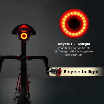 Rainproof USB Nabíjateľné Požičovňa Smart Brzdy Snímanie Zadné Svetlo, zadné svetlo MTB, Road Bike Bezpečnostné Výstražné Svetlo