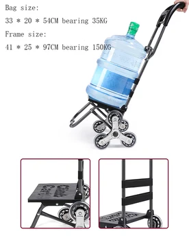 Nákupný Vozík vozík Žena Nákupný Košík nákupný košík Domácnosti, nákupné tašky schody Trailer Prenosné vozík skladací waterproo