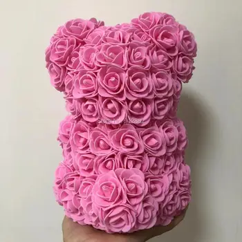 2020 Valentines day 24 Farby 25 cm vysoký PE Rose Medveď Svadobný Dar, Priateľku, Darček Výročie Dar (zadarmo Prispôsobiť pás s nástrojmi Kravatu)