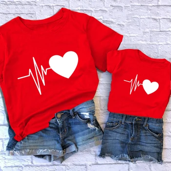 Móda Rodina Zodpovedajúce oblečenie Roztomilý Maminku A Ma T-Shirt tlačené šaty Maminku a Mňa Oblečenie Baby Girl Chlapci Oblečenie
