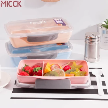 MICCK 750 ML BPA Free Lunch Box Pre Deti Mikrovlnnej Skladovanie Potravín Kontajner Skladovanie Ovocný Šalát Bento Box Pre Piknik Školy