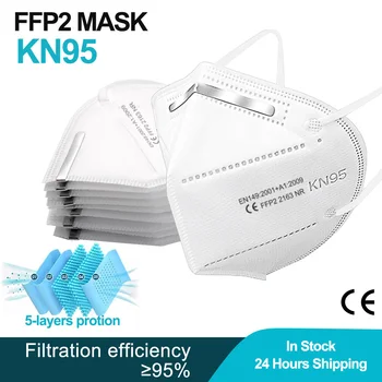 Macarillas FPP2 Biela CE KN95 Maska Resuable Proti Prachu Anti-Fog Ochrany FFP3Mask 95% Filtrácia Mascarillas FFP2 Homologadas