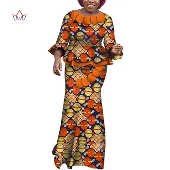 Africké Sukne, Súpravy pre Ženy Dashiki elegantné Afrike Oblečenie Plodín Top a Sukňu Sady Tradičné Africké Oblečenie WY6375