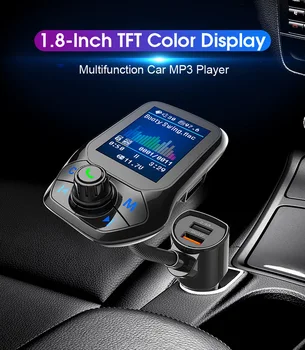 JaJaBor FM Vysielač FM Modulátor Bluetooth súprava Handsfree AUX Audio Bezdrôtový Stereo A2DP Auto MP3 Prehrávač Rýchle Nabíjanie QC3.0