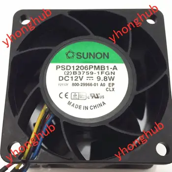 SUNON PSD1206PMB1-A (2)B3759-1FGN DC 12V 9.8 W 4-wire 60x60x38mm Server Chladiaci Ventilátor
