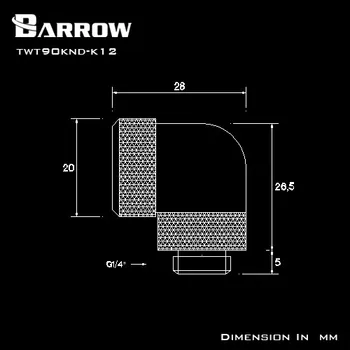 Barrow OD12 14 mm Pevný Trubice Montáž 90 Stupňov Rotačné Kovanie vodné Chladenie Adaptér OD12/14 mm TWT90KND-K12/TWT90KND-K14