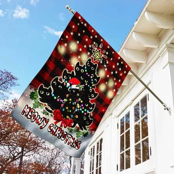 Lacné Ceny Vianočné Dekorácie Mimo Meowy Vlajka Dom Festival Strana Navrhne Záhrada Dvore Ozdobu Banner Prispôsobiť