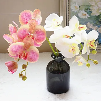 Simulácia Motýľ Orchidea, Umelé Kvety, kvetinová výzdoba orchidea, kvet skutočný dotyk domova umelých rastlín