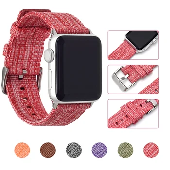 Nylon Watchband pre Apple Hodinky Serise 6 5 4 Plátno Nylon Textílie Šport Pásma Pre Iwatch Jednoduché Čistá Farba 40 mm 44 mm 38 mm 42mm
