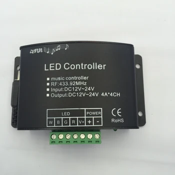 RGBW hudby ovládač s 24 tlačidlo RF diaľkové sen farebné led rgbw LED RF music remotecontroller DC12-24V pre RGBW led pásy