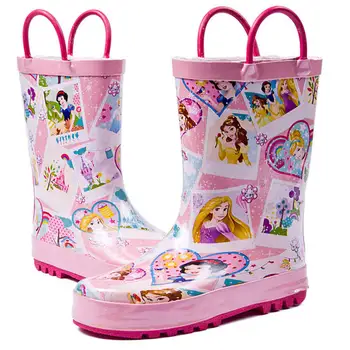 2019 Nové Disney Vreckovku Ružová Dievčatá Princezná Deti Dážď topánky Vody obuv, Gamaše Rodičovstvo topánky veľkosť 23-36