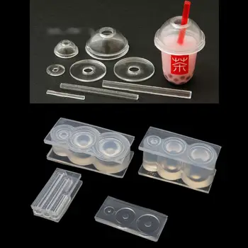 3D Mini Mlieko, Čaj Vypiť Šálku Kávy, Pohár Medu Jar Fľaša UV Epoxidové Živice Silikónové Formy Miniture Potravín Hrať Plesní, Šperky, Takže Nástroj