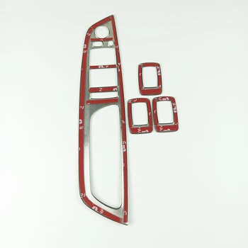 Dvere auta Opierkou Panel Dekorácie, Nálepky Na BMW X5 X6 E70 E71 2008-LHD Nehrdzavejúcej Ocele okenného Skla Zdvíhacie Tlačidlá Výbava