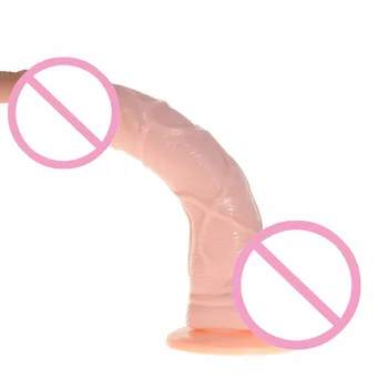 3 Veľkostiach, realistické Dildo, Vodotesný Flexibilný realistický penis s textúrou hriadeľa a prísavky Sexuálne hračky pre ženy