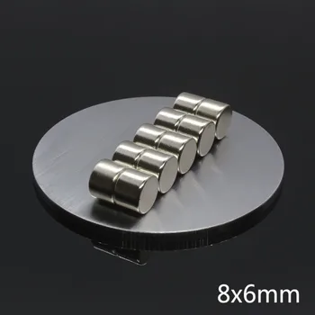 10Pcs 8 x 6 mm neodýmu magnet 8 mm*6mm super silné vzácnych zemín hobby hračky magnetmi NdFeB trvalé kolo magnetické 8 mm x 6 mm