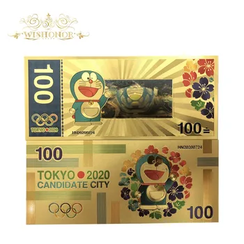 10pcs/veľa 2020 Tokio Olympijské Hry Japonsku Zlato, Bankovky 100 Jenov Bankoviek v 24k Zlatom Zlaté Peniaze Na Zbierku