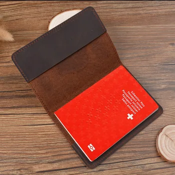 Skutočné Kožené švajčiarsky pas kryt Retro pravej Kože Švajčiarsko Cestovný Pas Držiteľ Úplné Zrna Kožené Pas
